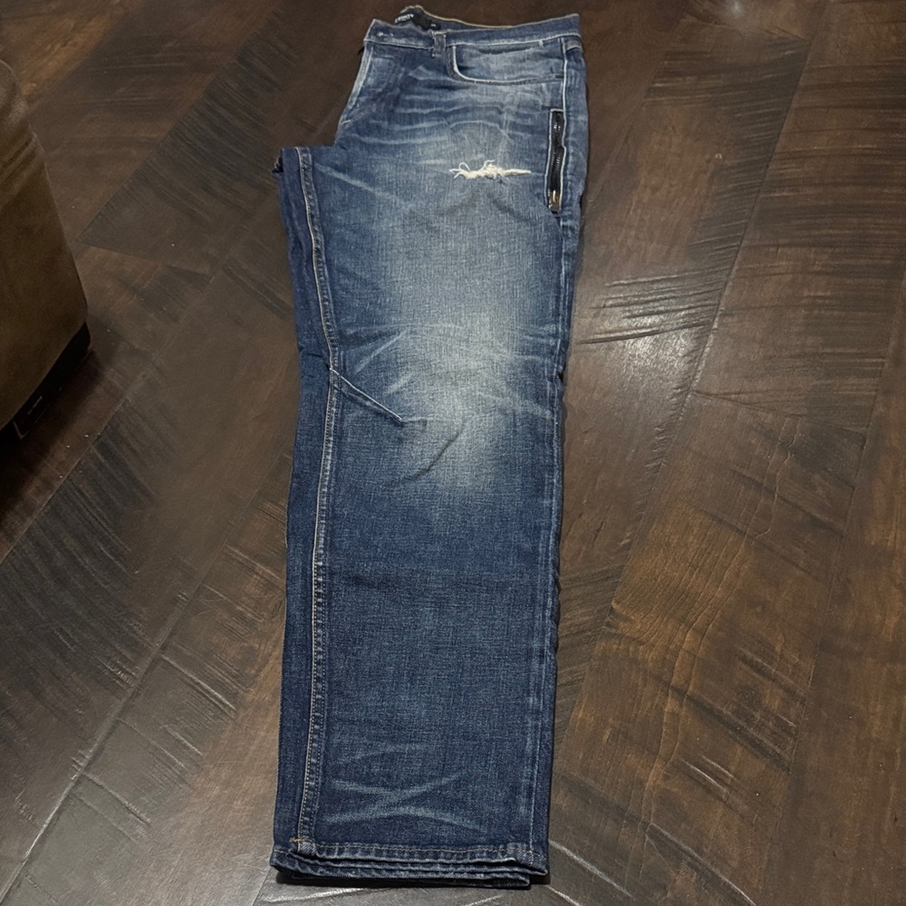 7 For All Mankind Dark Blue Straight Jeans